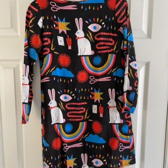 Nooworks Dresses & Skirts - Nooworks Black Long Sleeve Dress with Colorful Print